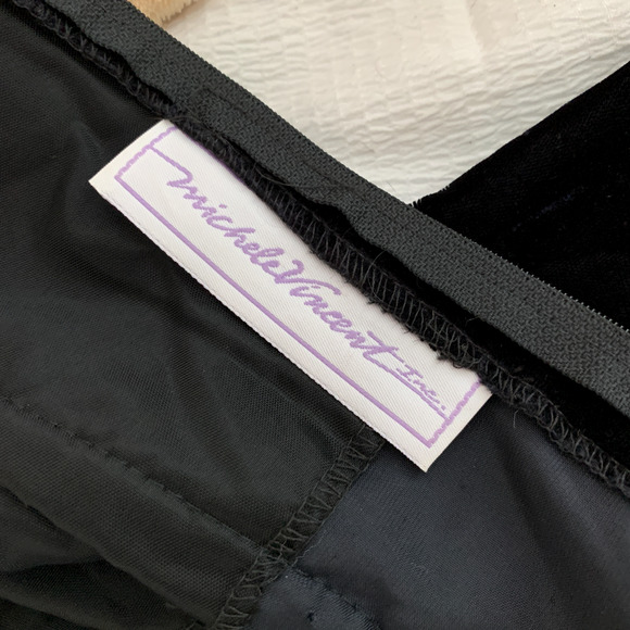 Michele Vincent Vintage Velour Velvet Beaded Union Made Cocktail Dress - Picture 6 of 8